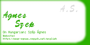 agnes szep business card